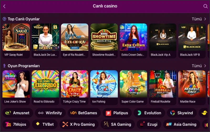 Lüks Casino en çok tercih edilen canlı casino oyunları